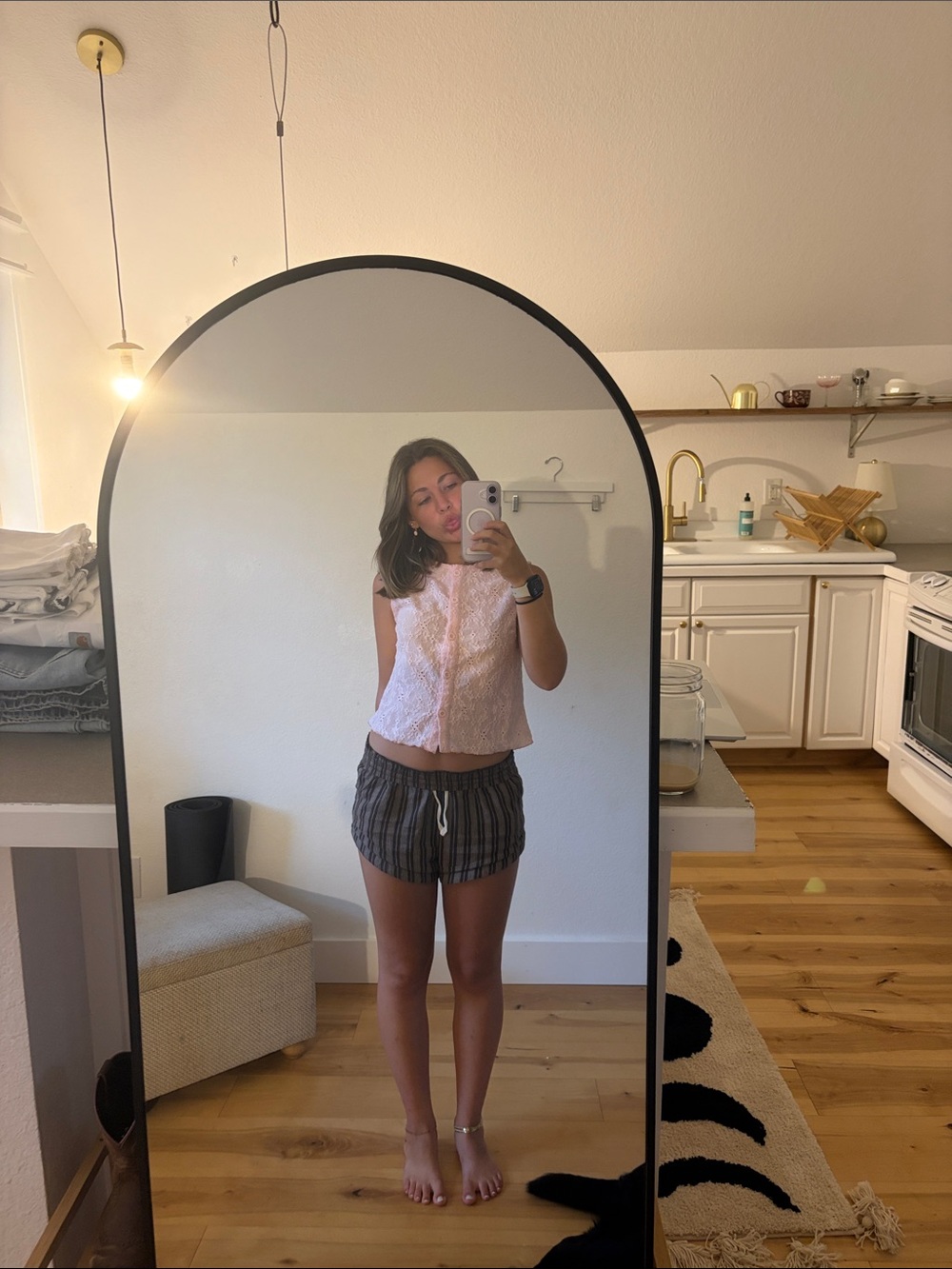 Light Pink Lace Crop Top